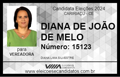 Candidato DIANA DE JOÃO DE MELO 2024 - CARIRIAÇU - Eleições