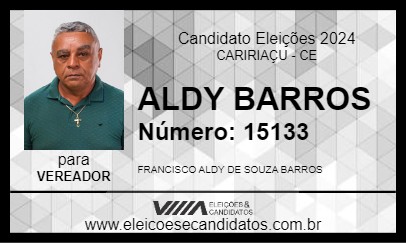 Candidato ALDY BARROS 2024 - CARIRIAÇU - Eleições