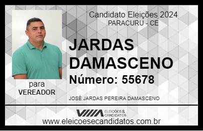 Candidato JARDAS DAMASCENO 2024 - PARACURU - Eleições