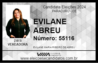 Candidato EVILANE ABREU 2024 - PARACURU - Eleições