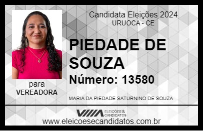 Candidato PIEDADE DE SOUZA 2024 - URUOCA - Eleições