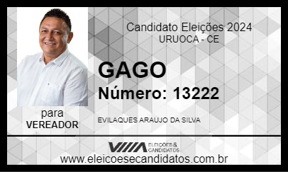 Candidato GAGO 2024 - URUOCA - Eleições