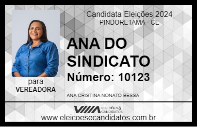 Candidato ANA DO SINDICATO 2024 - PINDORETAMA - Eleições