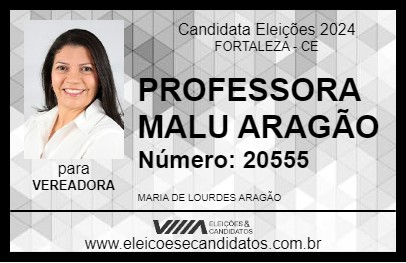 Candidato PROFESSORA MALU ARAGÃO 2024 - FORTALEZA - Eleições