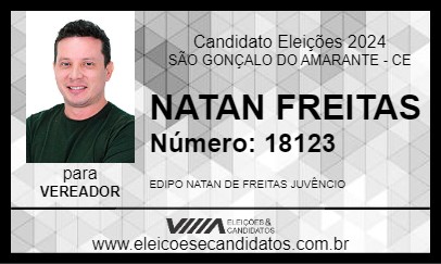 Candidato NATAN FREITAS 2024 - SÃO GONÇALO DO AMARANTE - Eleições