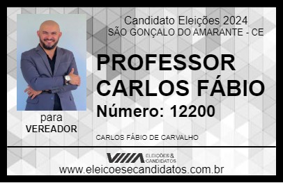 Candidato PROFESSOR CARLOS FÁBIO 2024 - SÃO GONÇALO DO AMARANTE - Eleições