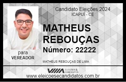 Candidato MATHEUS REBOUÇAS 2024 - ICAPUÍ - Eleições