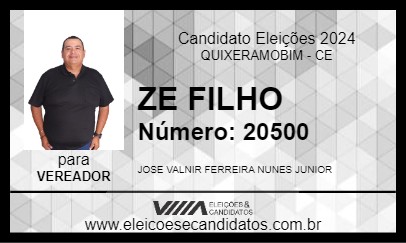 Candidato ZE FILHO 2024 - QUIXERAMOBIM - Eleições