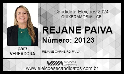 Candidato REJANE PAIVA 2024 - QUIXERAMOBIM - Eleições