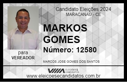 Candidato MARKOS GOMES 2024 - MARACANAÚ - Eleições