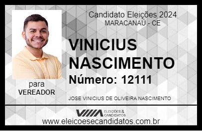 Candidato VINICIUS NASCIMENTO 2024 - MARACANAÚ - Eleições