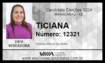 Candidato TICIANA  OLIVEIRA 2024 - MARACANAÚ - Eleições