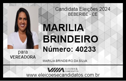 Candidato MARILIA BRINDEIRO 2024 - BEBERIBE - Eleições