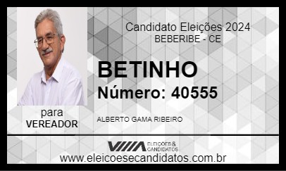 Candidato BETINHO 2024 - BEBERIBE - Eleições