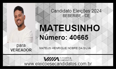 Candidato MATEUSINHO 2024 - BEBERIBE - Eleições