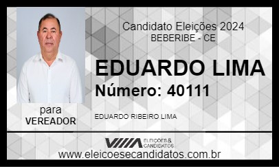 Candidato EDUARDO LIMA 2024 - BEBERIBE - Eleições