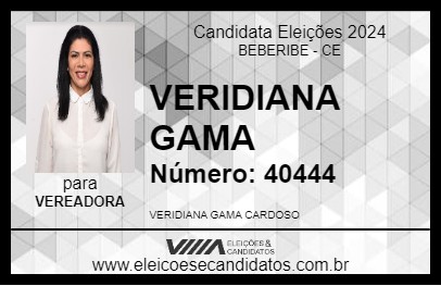 Candidato VERIDIANA GAMA 2024 - BEBERIBE - Eleições