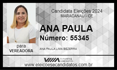 Candidato ANA PAULA 2024 - MARACANAÚ - Eleições