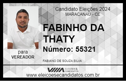 Candidato FABINHO DA THATY 2024 - MARACANAÚ - Eleições