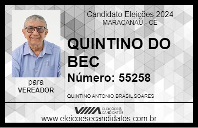 Candidato QUINTINO DO BEC 2024 - MARACANAÚ - Eleições