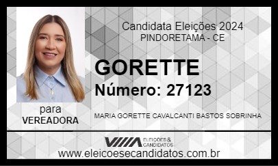 Candidato GORETTE 2024 - PINDORETAMA - Eleições