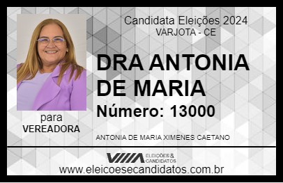 Candidato DRA ANTONIA DE MARIA 2024 - VARJOTA - Eleições