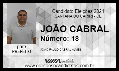 Candidato JOÃO CABRAL 2024 - SANTANA DO CARIRI - Eleições