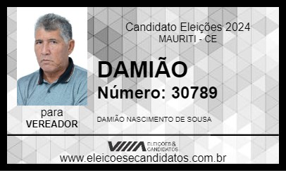 Candidato DAMIÃO 2024 - MAURITI - Eleições