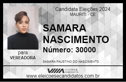 Candidato SAMARA NASCIMENTO 2024 - MAURITI - Eleições