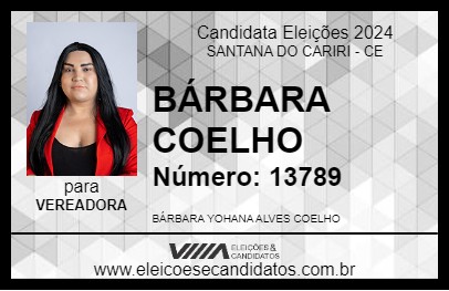 Candidato BÁRBARA COELHO 2024 - SANTANA DO CARIRI - Eleições