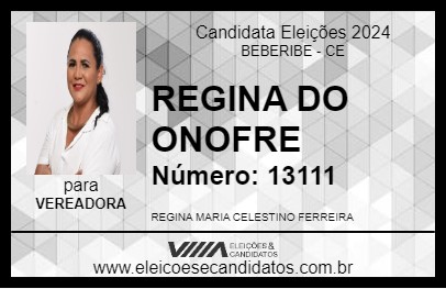 Candidato REGINA DO ONOFRE 2024 - BEBERIBE - Eleições