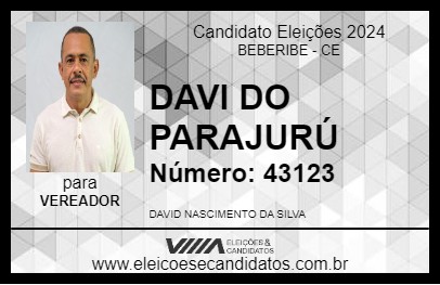 Candidato DAVI DO PARAJURÚ 2024 - BEBERIBE - Eleições