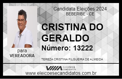 Candidato CRISTINA DO GERALDO 2024 - BEBERIBE - Eleições