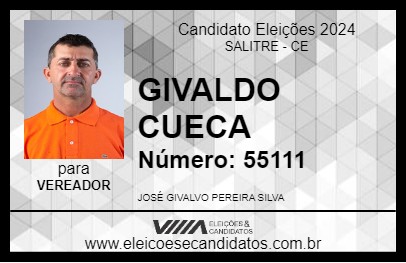 Candidato GIVALDO CUECA 2024 - SALITRE - Eleições