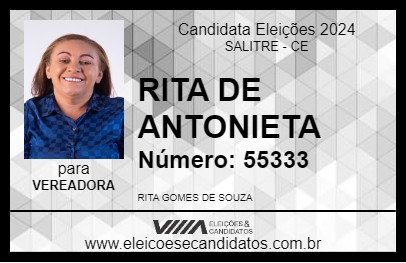 Candidato RITA DE ANTONIETA 2024 - SALITRE - Eleições