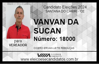 Candidato VANVAN DA SUCAN 2024 - SANTANA DO CARIRI - Eleições