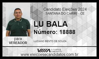 Candidato LU BALA 2024 - SANTANA DO CARIRI - Eleições