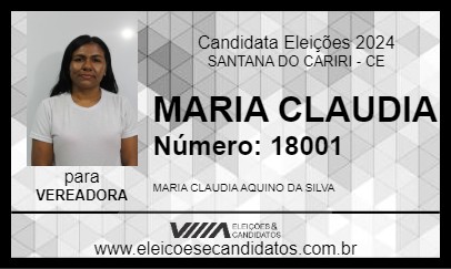 Candidato MARIA CLAUDIA 2024 - SANTANA DO CARIRI - Eleições