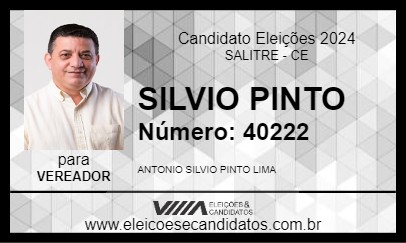 Candidato SILVIO PINTO 2024 - SALITRE - Eleições