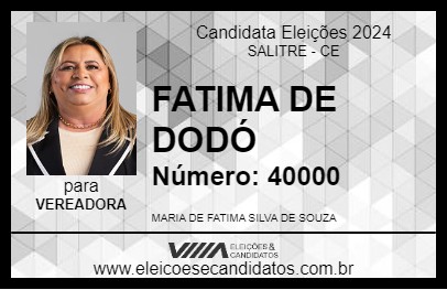 Candidato FATIMA DE DODÓ 2024 - SALITRE - Eleições