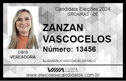 Candidato ZANZAN VASCONCELOS 2024 - GROAÍRAS - Eleições