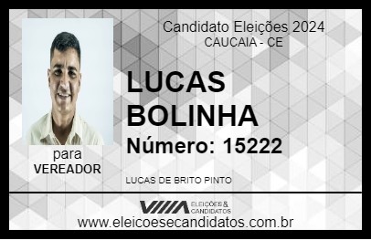 Candidato LUCAS BOLINHA 2024 - CAUCAIA - Eleições