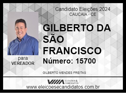 Candidato GILBERTO DA SÃO FRANCISCO 2024 - CAUCAIA - Eleições