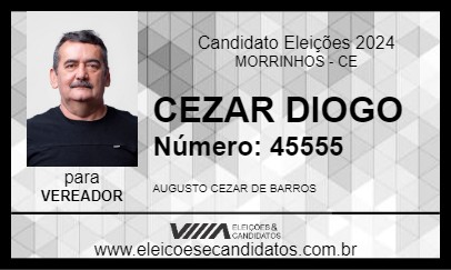 Candidato CEZAR DIOGO 2024 - MORRINHOS - Eleições