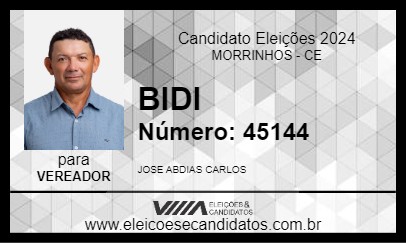 Candidato BIDI 2024 - MORRINHOS - Eleições