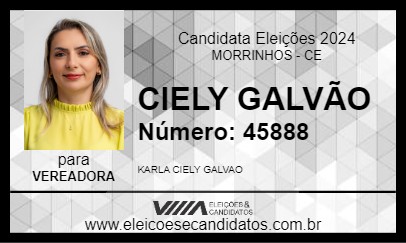 Candidato CIELY GALVÃO 2024 - MORRINHOS - Eleições