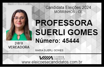 Candidato PROFESSORA SUERLI GOMES 2024 - MORRINHOS - Eleições