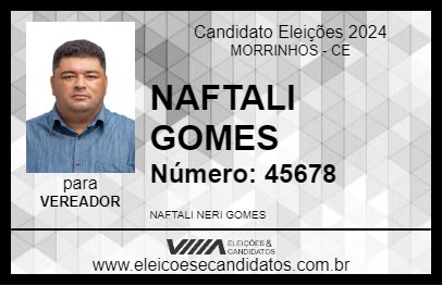 Candidato NAFTALI GOMES 2024 - MORRINHOS - Eleições