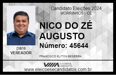 Candidato NICO DO  ZÉ AUGUSTO 2024 - MORRINHOS - Eleições