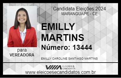 Candidato EMILLY MARTINS 2024 - MARANGUAPE - Eleições